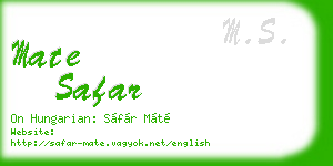 mate safar business card