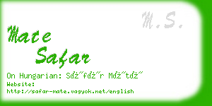 mate safar business card